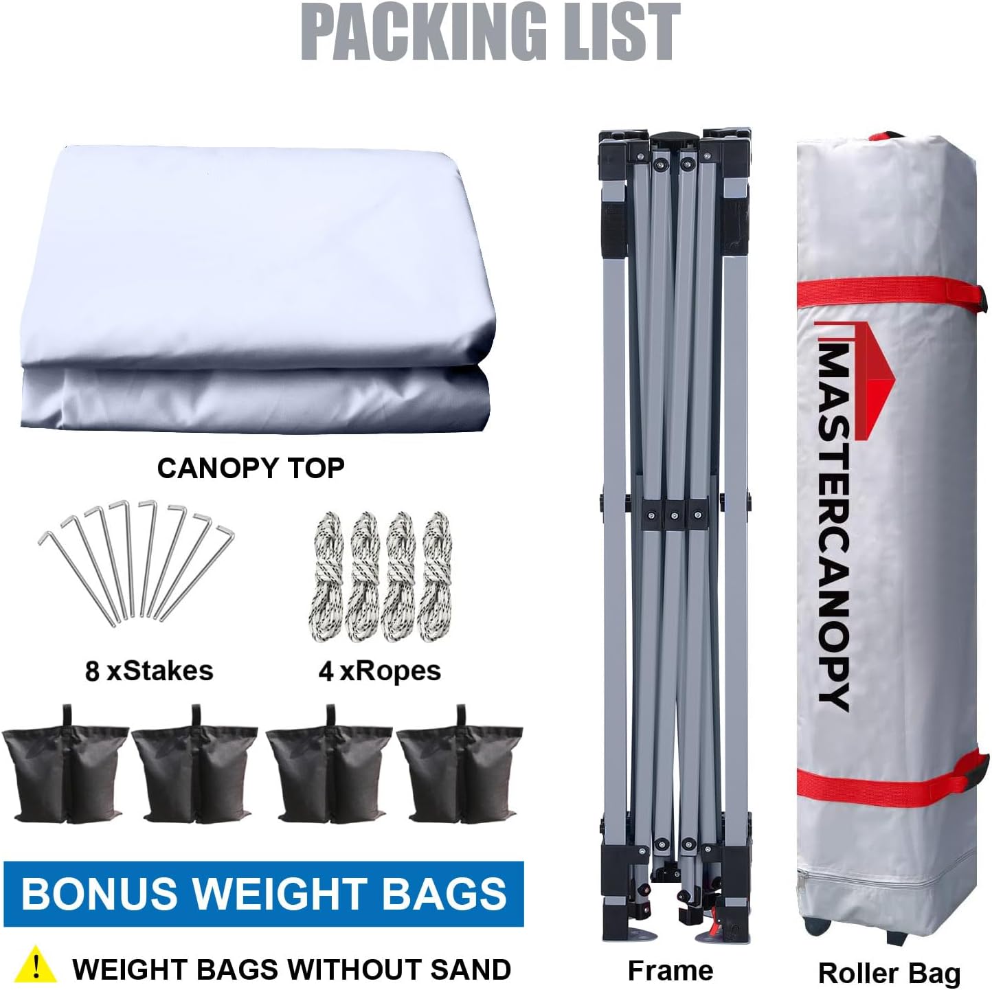 MASTERCANOPY Durable Pop-up Canopy Tent with Roller Bag (10x10, White) - Image 5